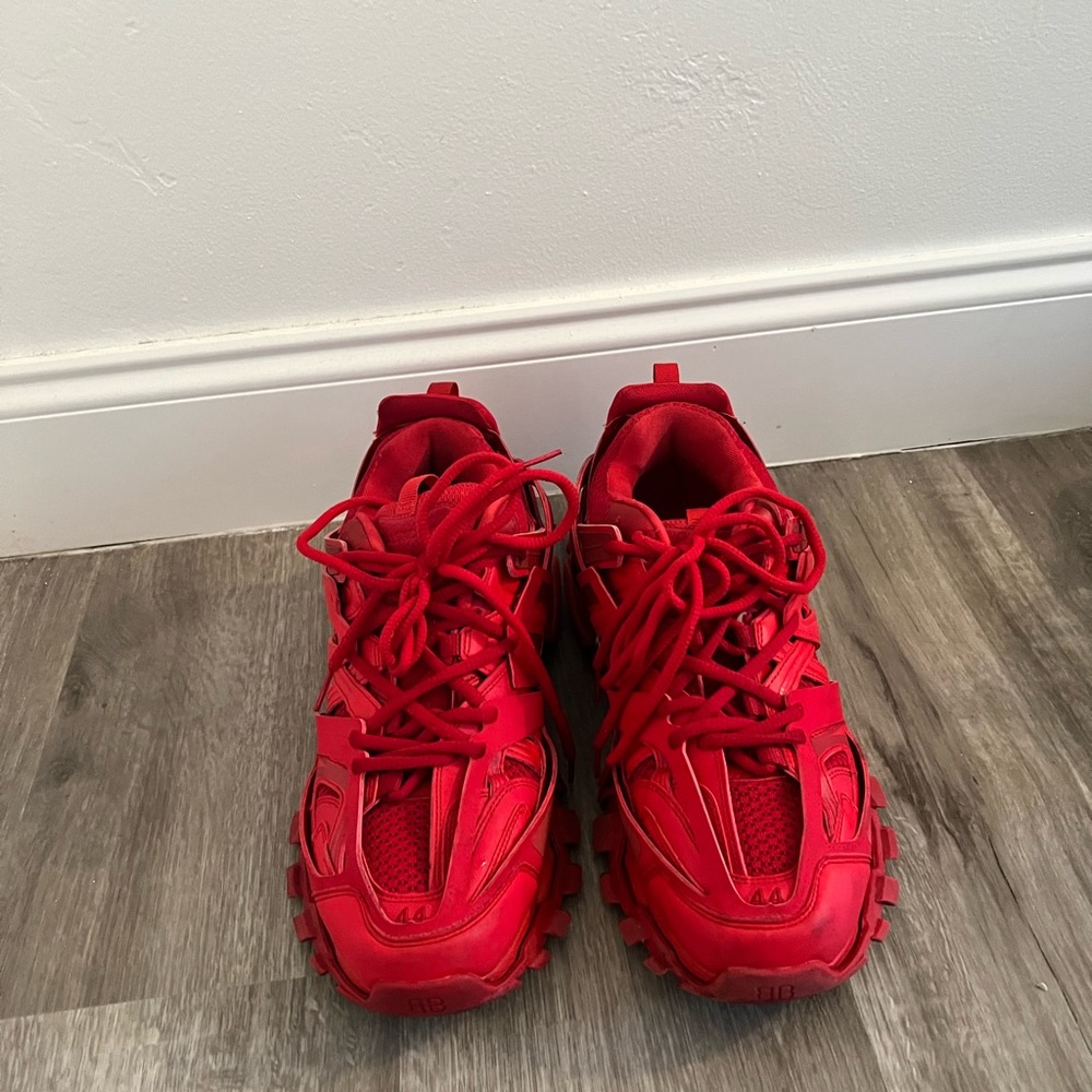 Balenciaga track red lows size 10